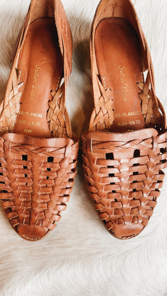 Vintage Leather Huarache Sandals