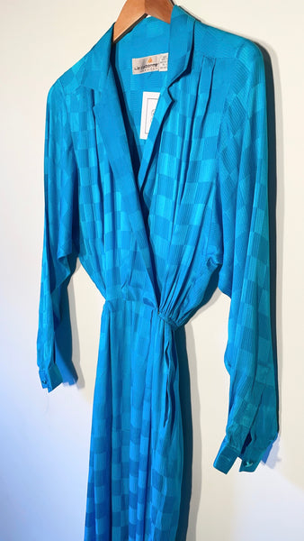 Vintage Blue Silk Jumpsuit