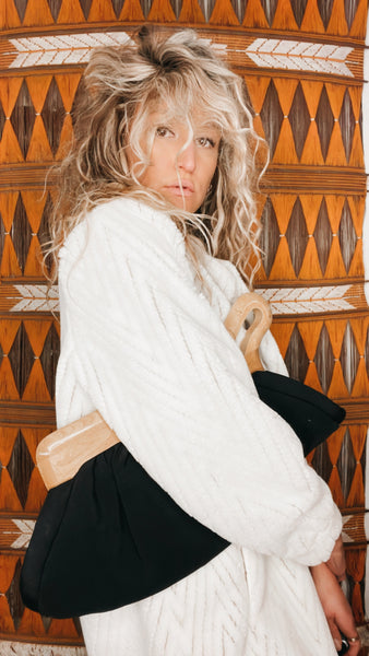 Vintage Herringbone Faux Fur Coat
