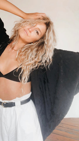 Silk Black Floral Kimono