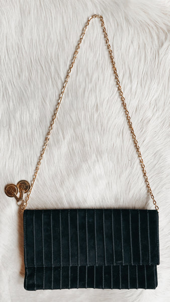 Black Suede Purse with Coins