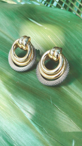Gold & Silver Triple Hoop Earrings