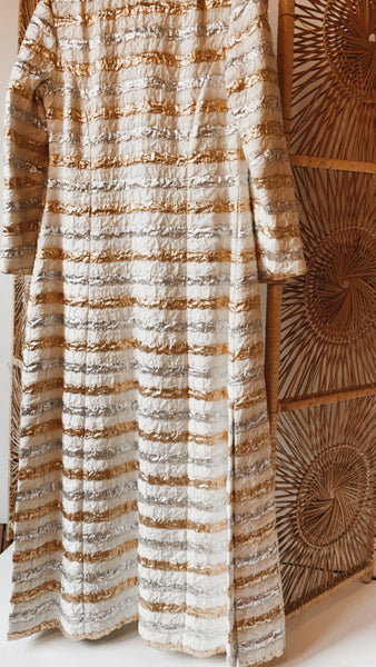 Vintage Metallic Stripe quilted duster
