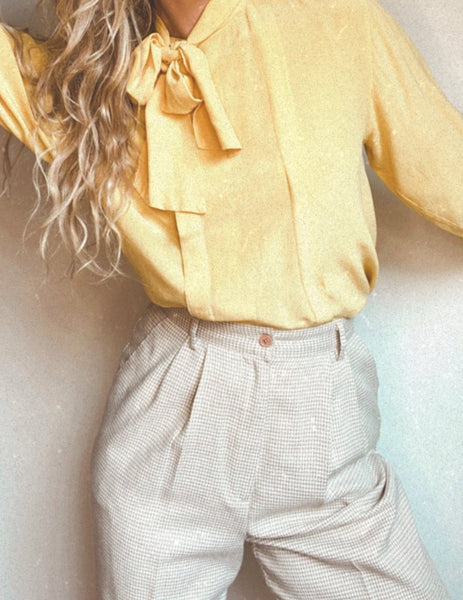High Rise Lightweight Checkered Trouser
