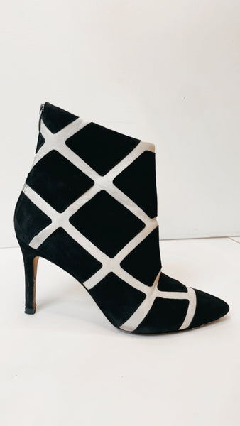 Via Spiga Black and White Leather Boots 9.5