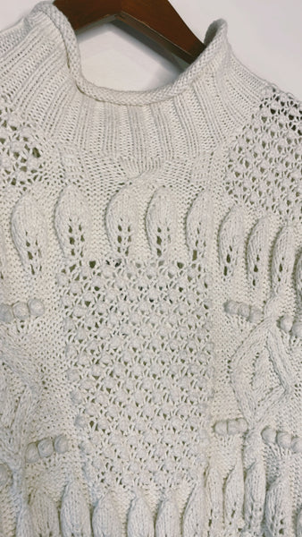 Vintage Hand Knit Pom Sweater