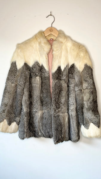 Vintage Rabbit Fur Zig Zag Jacket
