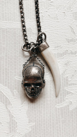 Chan Luu Silver Skull Necklace