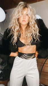 Gantos Silver Metallic Stirrup Pants