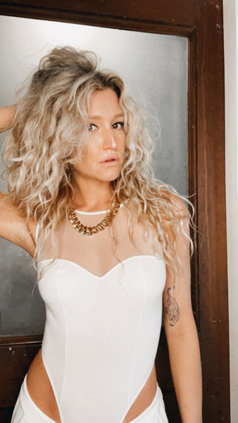 Mesh Heart Bodysuit