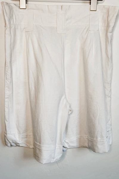 White Silk High Rise Shorts 6