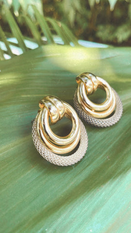 Gold & Silver Triple Hoop Earrings
