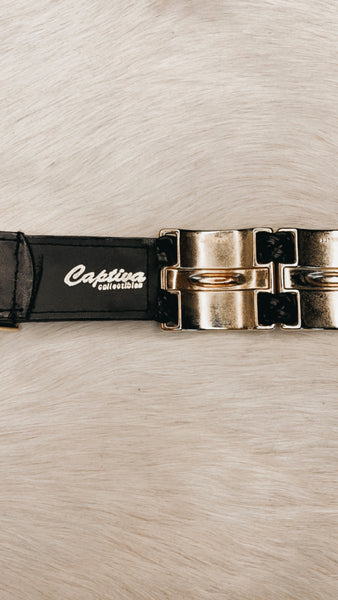 Vintage Captiva black and gold belt