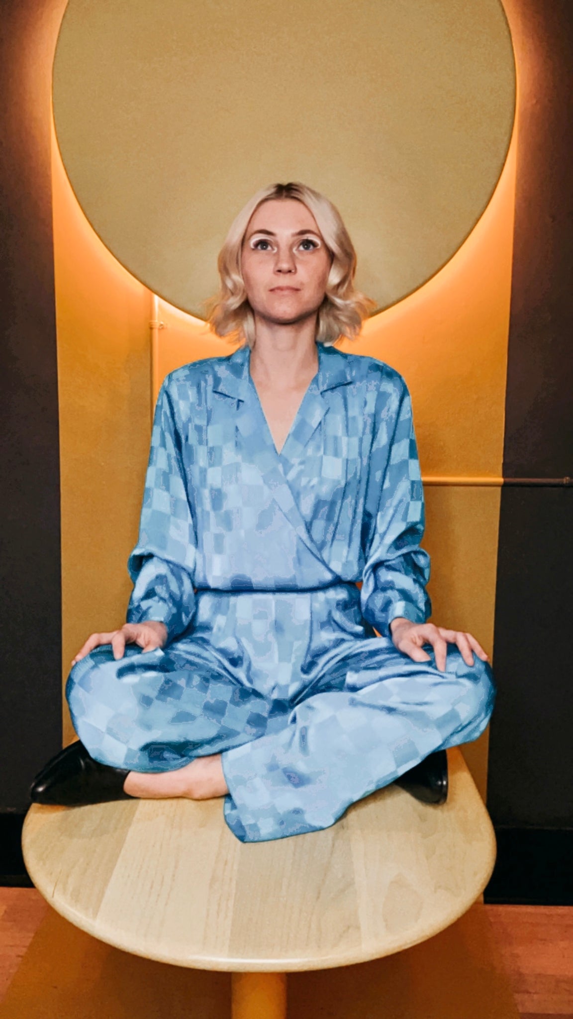 Vintage Blue Silk Jumpsuit