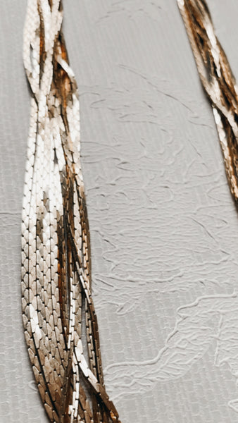 Gold Toned Multi Chain Strand Necklace