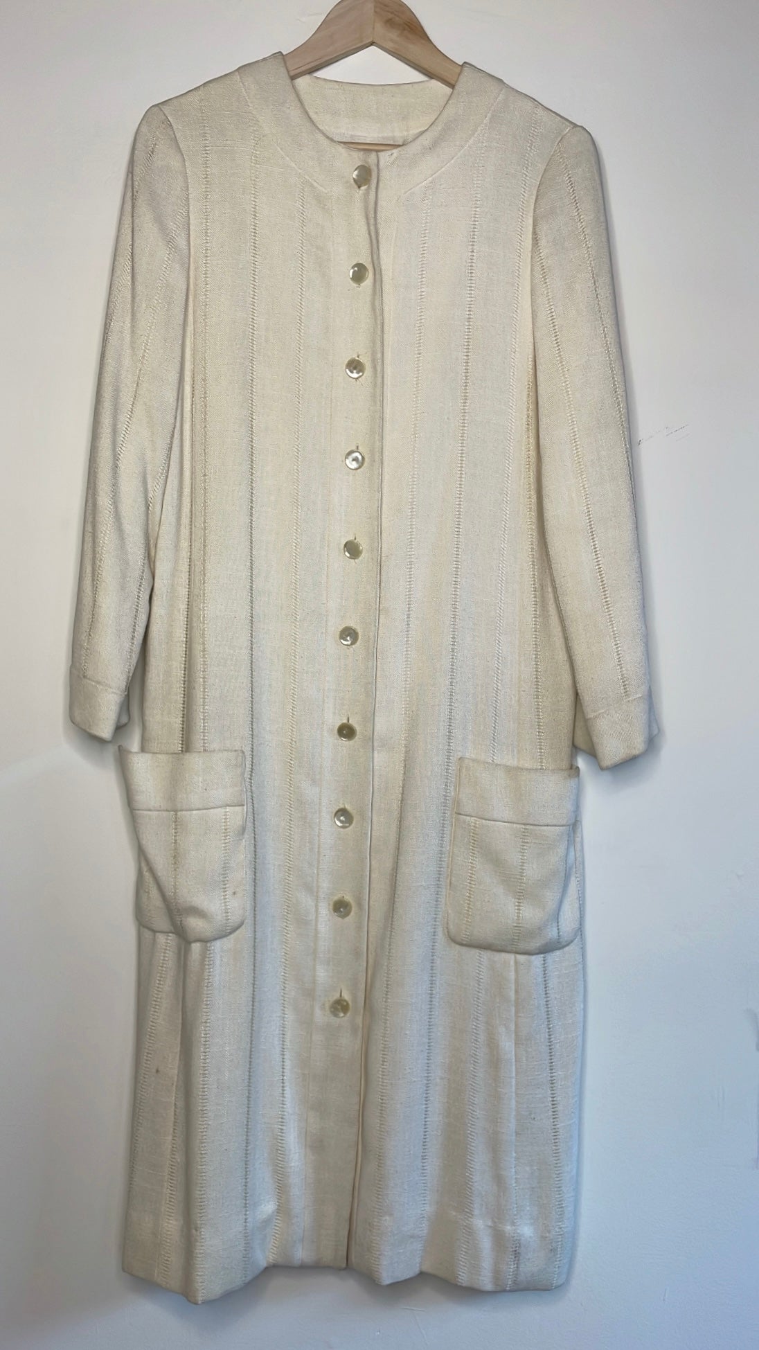 Vintage Jane Justin White Paneled Linen Jacket