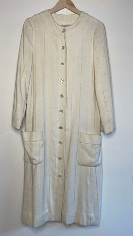 Vintage Jane Justin White Paneled Linen Jacket