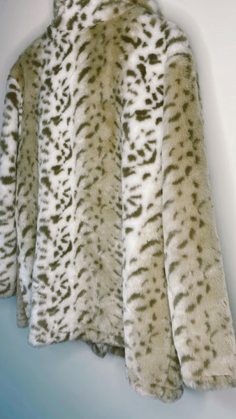 Vintage Faux Fur Snow Leopard Coat
