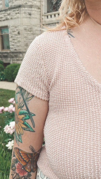 Ralph Lauren Pink Beaded Top