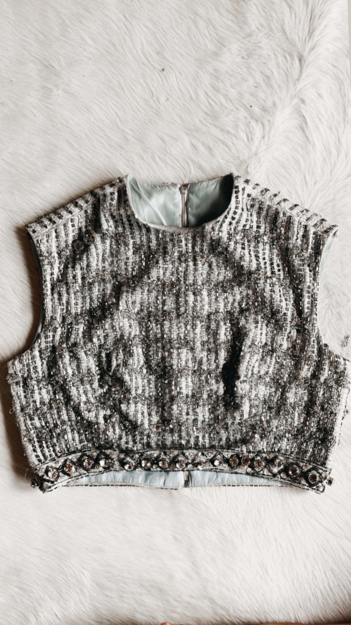 Vintage Beaded Crop Top