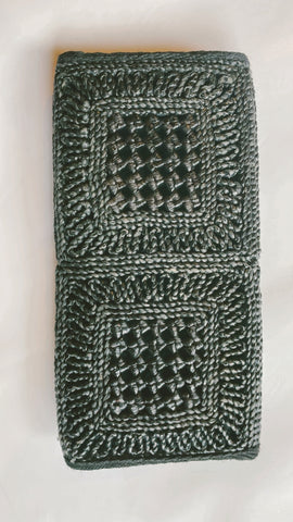 Vintage Black Woven Clutch
