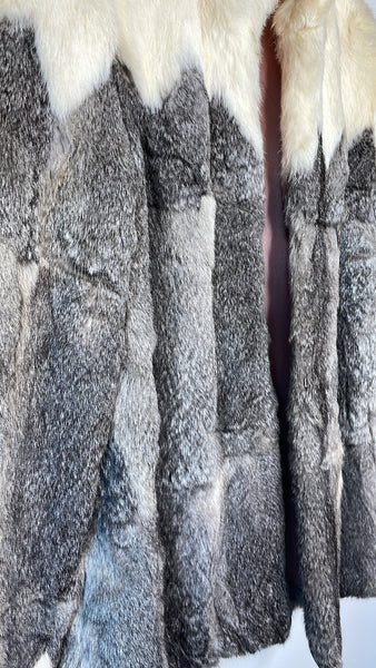 Vintage Rabbit Fur Zig Zag Jacket