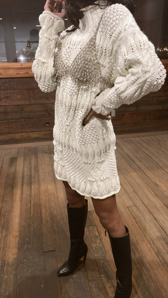 Vintage Hand Knit Pom Sweater