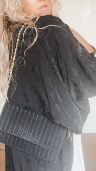 Silk Black Floral Kimono