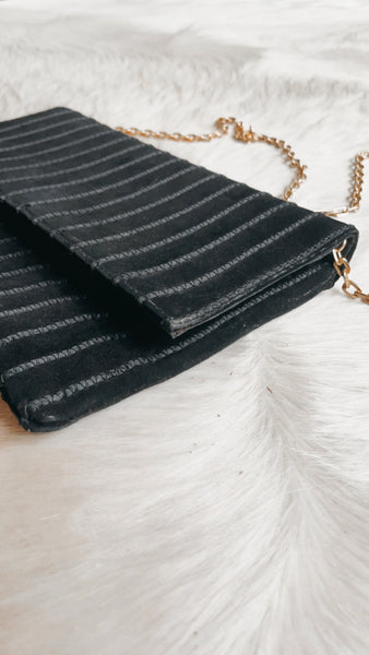 Black Suede Purse with Coins