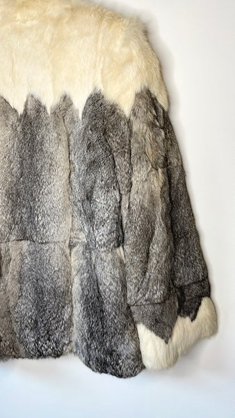 Vintage Rabbit Fur Zig Zag Jacket