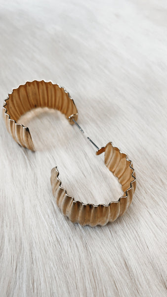 Large Gold Textured Hoop Earrings