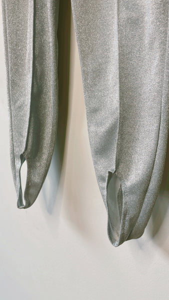 Gantos Silver Metallic Stirrup Pants