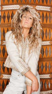 Cropped Wool Embellished Jacket