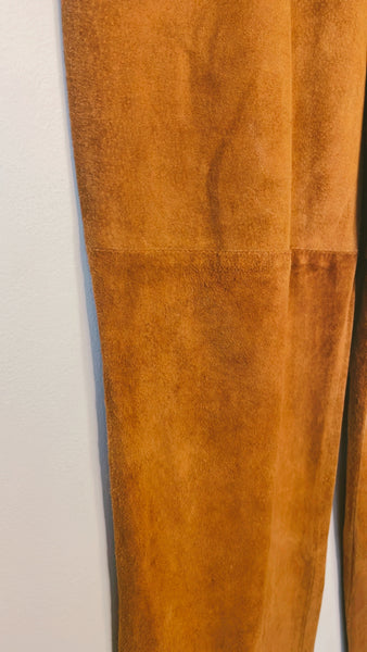 Vintage Suede Pleated Trouser