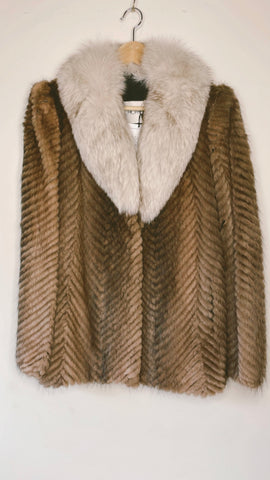 Vintage Hopper Fur Herringbone Fur Jacket