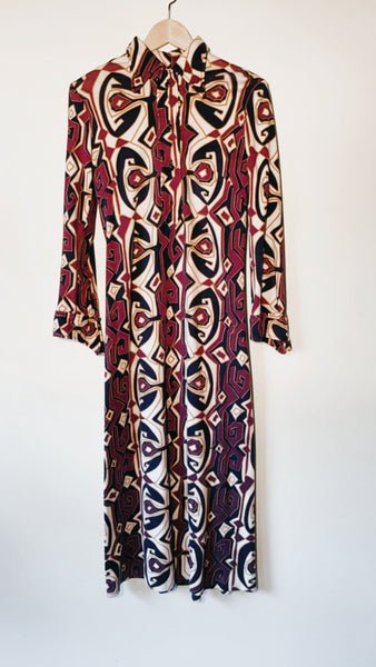 Vintage Long Sleeve Maxi Dress