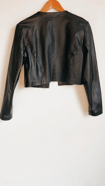 Vintage Cropped Boxy Leather Jacket
