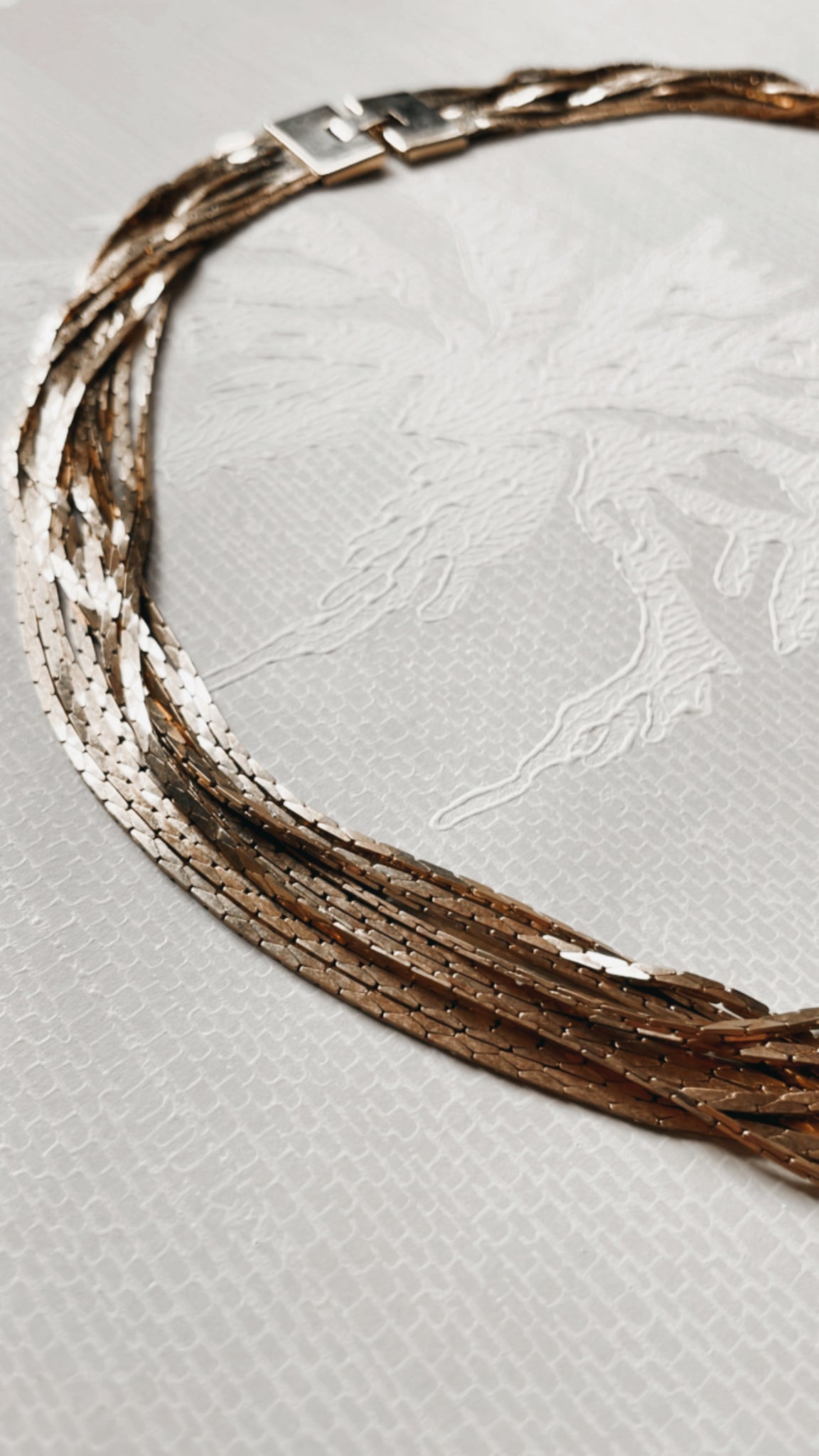 Gold Toned Multi Chain Strand Necklace
