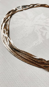 Gold Toned Multi Chain Strand Necklace