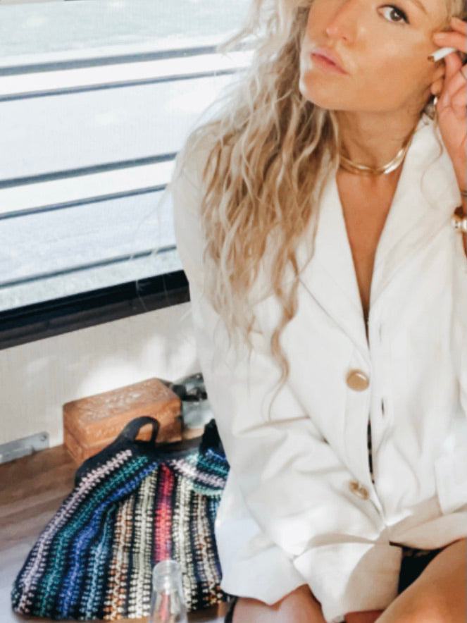 Vintage White Leather Jacket
