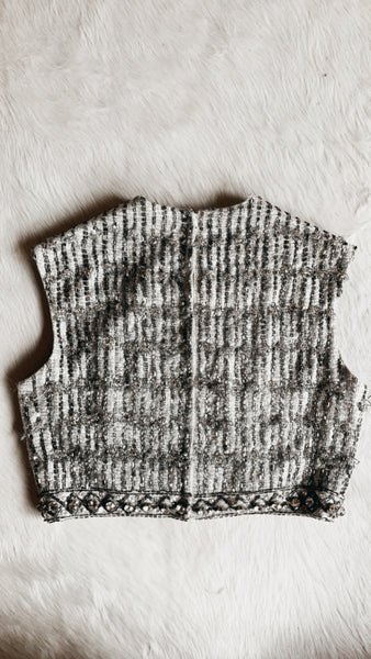 Vintage Beaded Crop Top