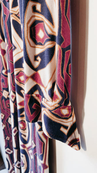 Vintage Long Sleeve Maxi Dress