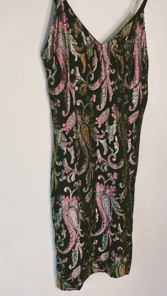 Vintage Metallic Paisley Dress