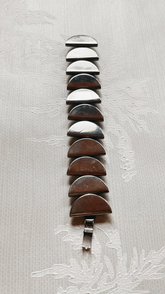 Vintage Silver Half Shell Bracelet