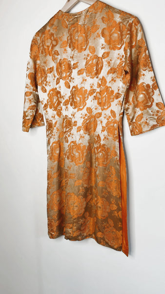 Vintage 'Alice of California' Floral Silk Orange Jacket