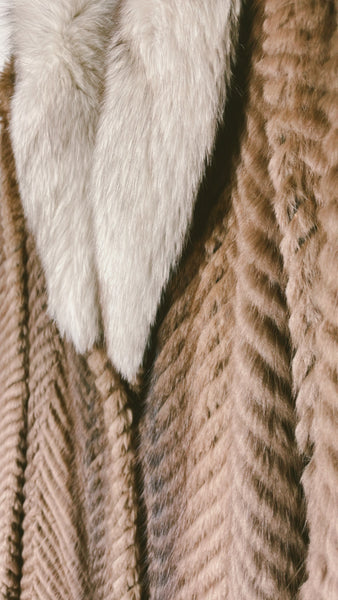Vintage Hopper Fur Herringbone Fur Jacket