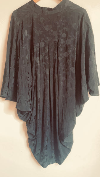 Silk Black Floral Kimono