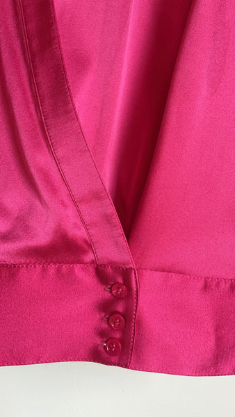 Magenta Silk Wrap Blouse