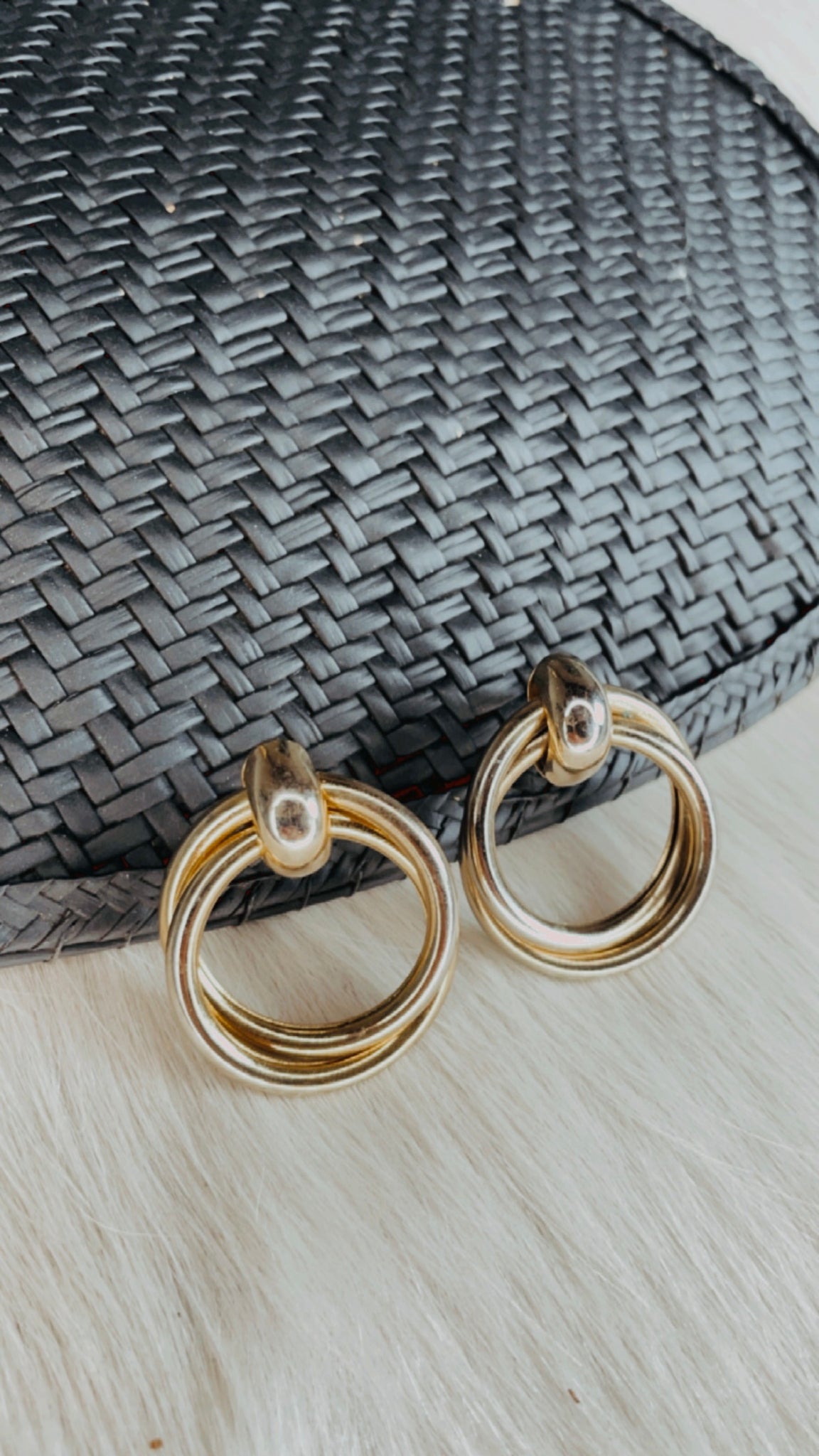 Gold Hoop Door Knocker Earrings