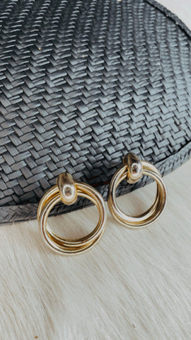 Gold Hoop Door Knocker Earrings